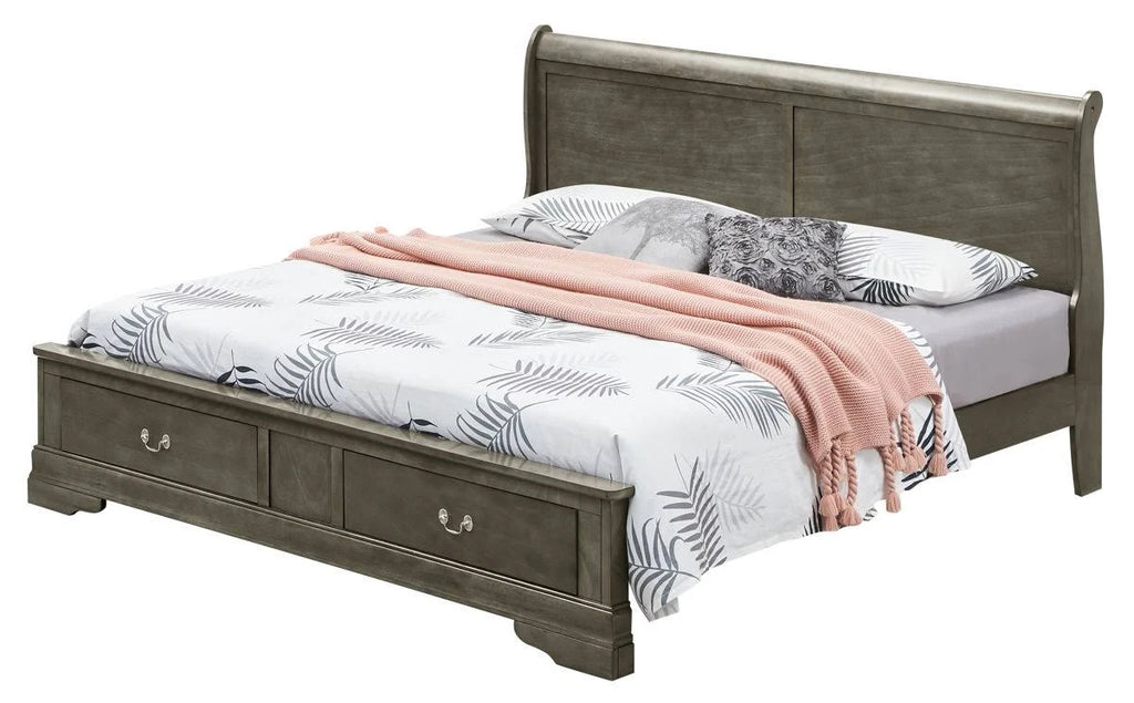 Queen Storage Bed in Gray T7489