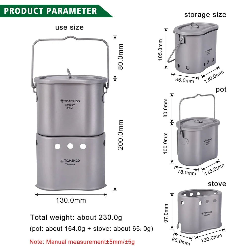 Outdoor Cookware Set Pot And Stove Portable Equipment L7410