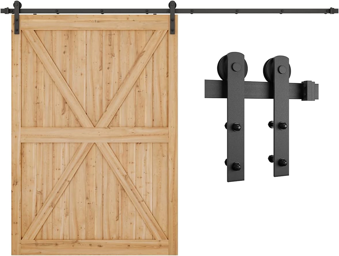 6ft Heavy Duty Sliding Barn Door Hardware Kit for 36" Wide Door Panel S599