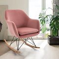 Pink Fabric Rocking Chair with Backrest A7759