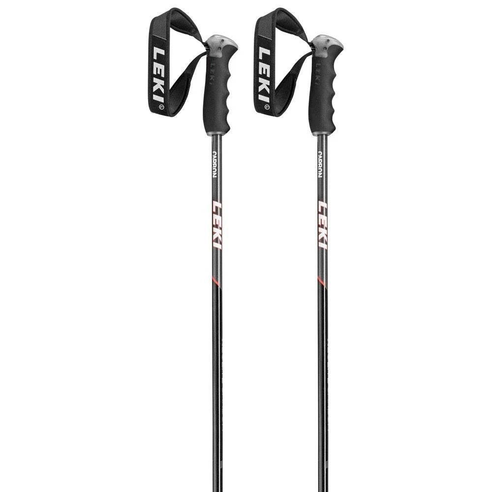 Black/White/Neon Red Carbon Ski Poles X132