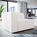 White Left-Facing Fabric Sofa S109