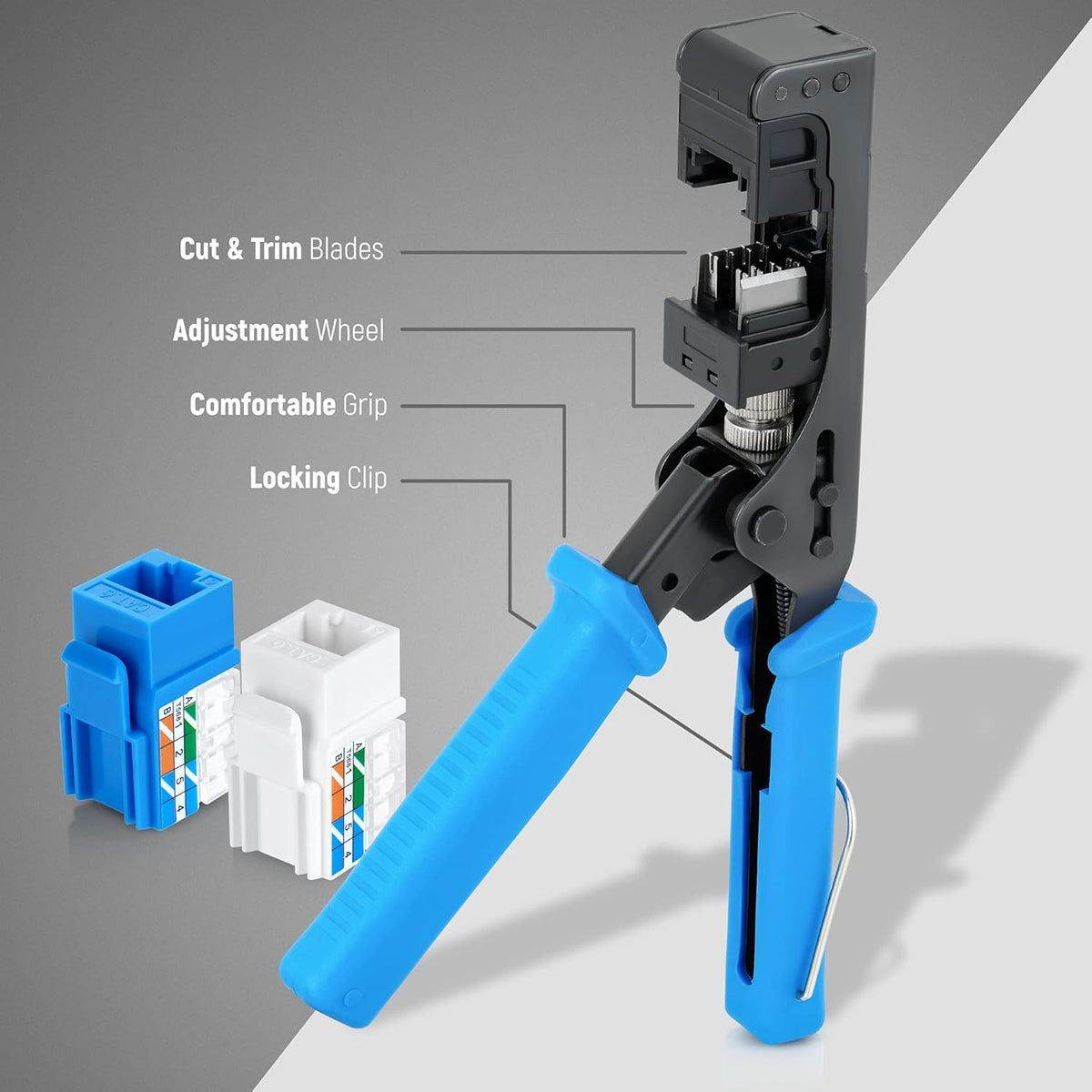Speed Termination Tool for Everest Media RJ45 Cat6/5e & Cat6A UTP Keystone Jacks L448