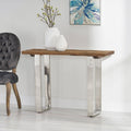 Natural Wood and Iron Console Table T9484
