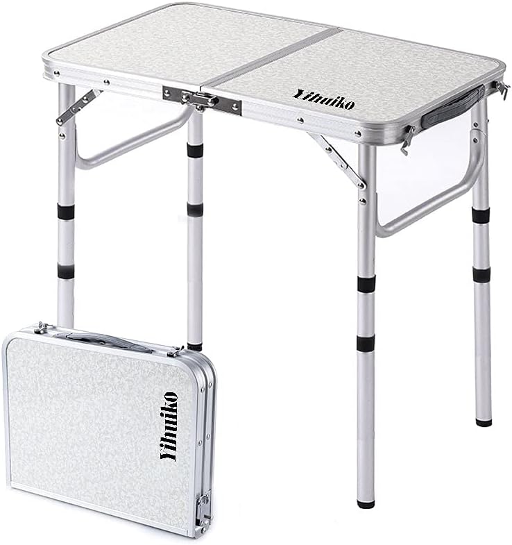 Adjustable Height Portable Folding Camping Table with Aluminum Legs Y2772