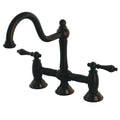 Oil Rubbed Bronze Bridge Kitchen Faucet Q389