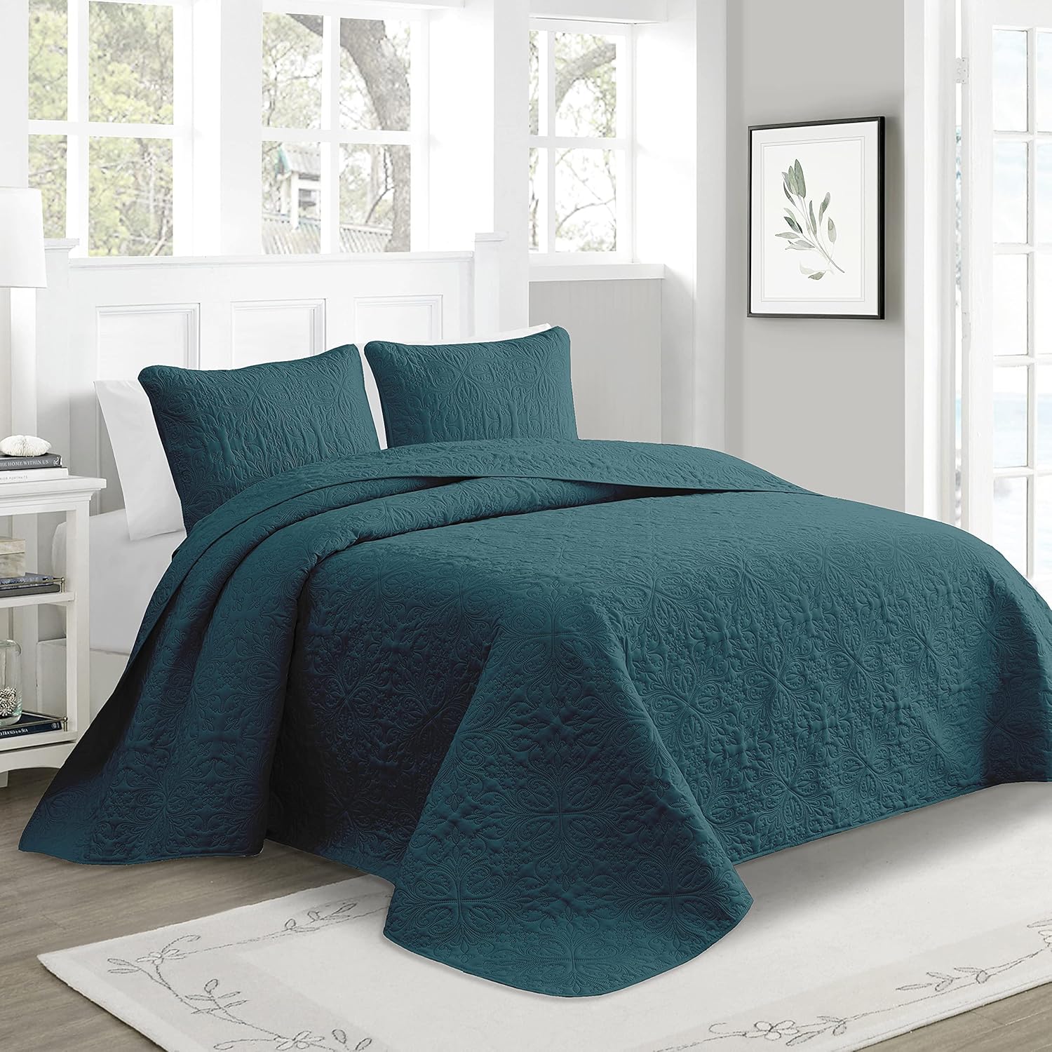 Oversized 3 Piece Reversible Bedspread Coverlet Set, King / Cal King, Taupe M385