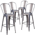 4 Pk 30'' High Indoor Barstool with Back H75832
