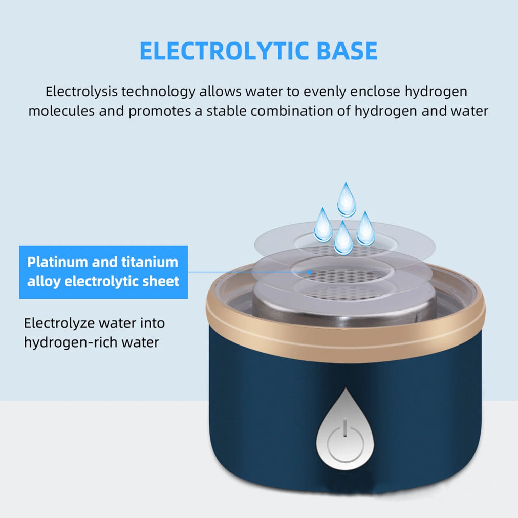 Portable Hydrogen-Rich Generator Bottle Glass Cup F1689