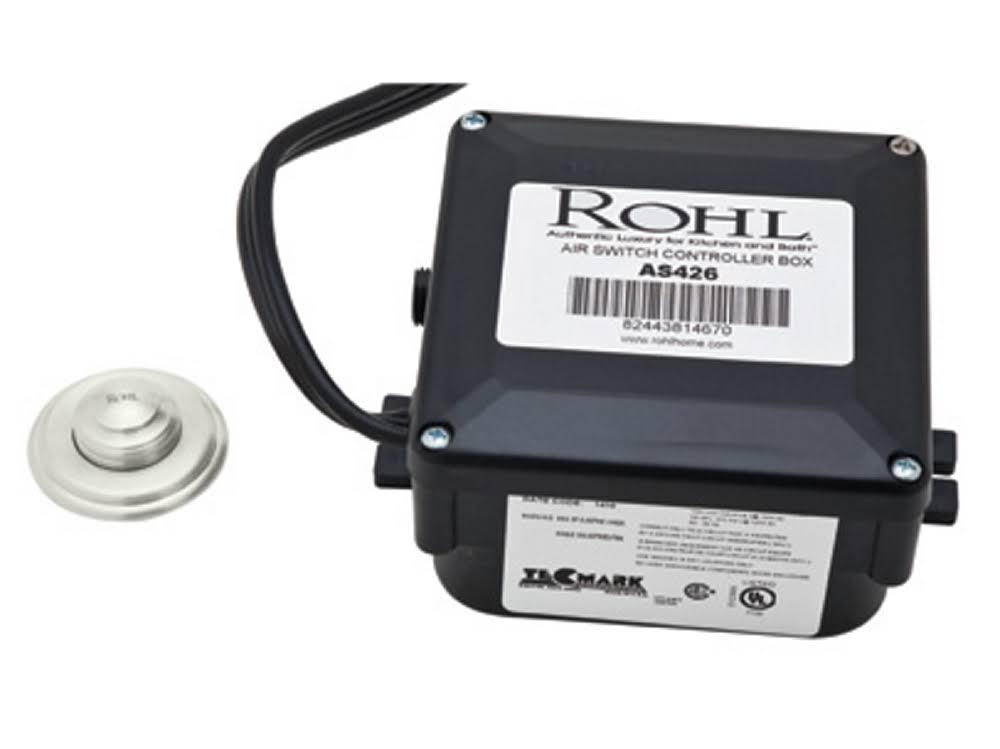 Polished Nickel Air Activated Switch Button with Control Box for Waste Disposal A910875