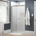 Semi-Frameless Sliding Shower Door in Chrome with Mozaic Glass E323620