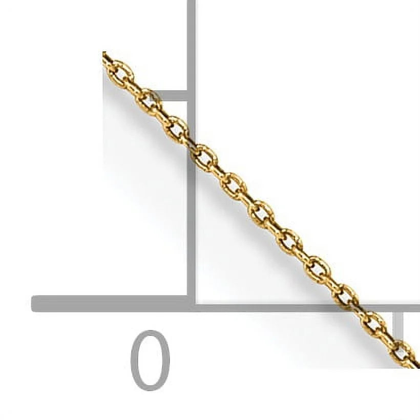 14K Yellow Gold Ultra-thin Cable Pendant Chain Necklace (20 Inches x 0.75mm) A5057
