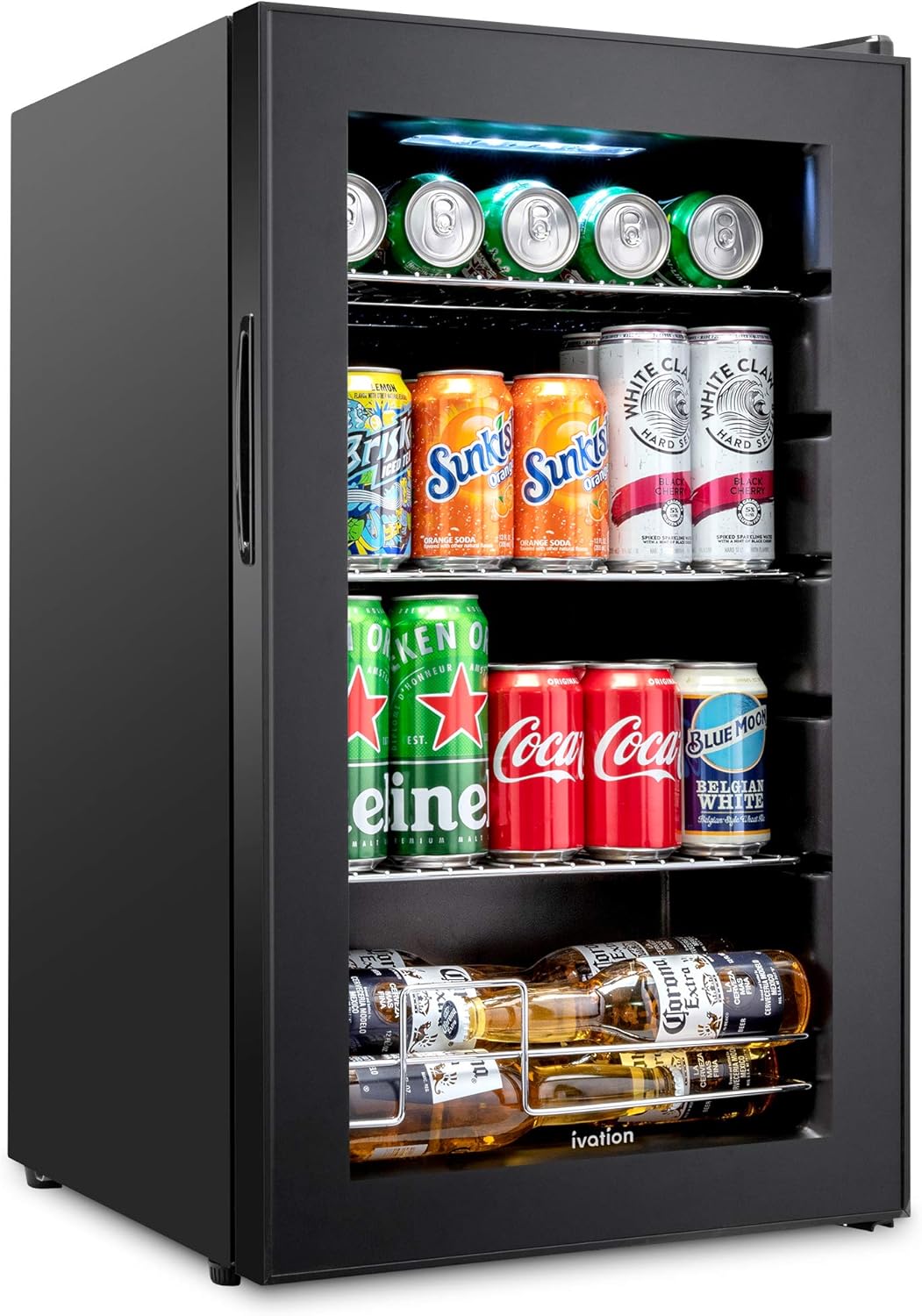 Black Beverage Refrigerator with Glass Door O444286