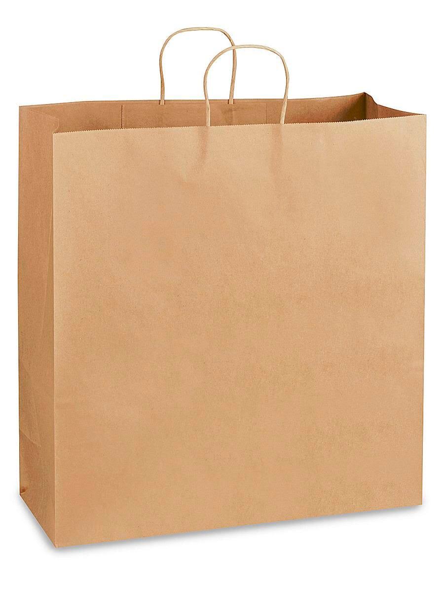 Kraft Paper Shopping Bags 18 x 7 x 18 3/4 B396