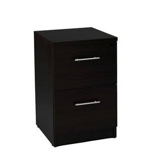 2-Drawer File Cabinet Desk High Espresso Brown R35455