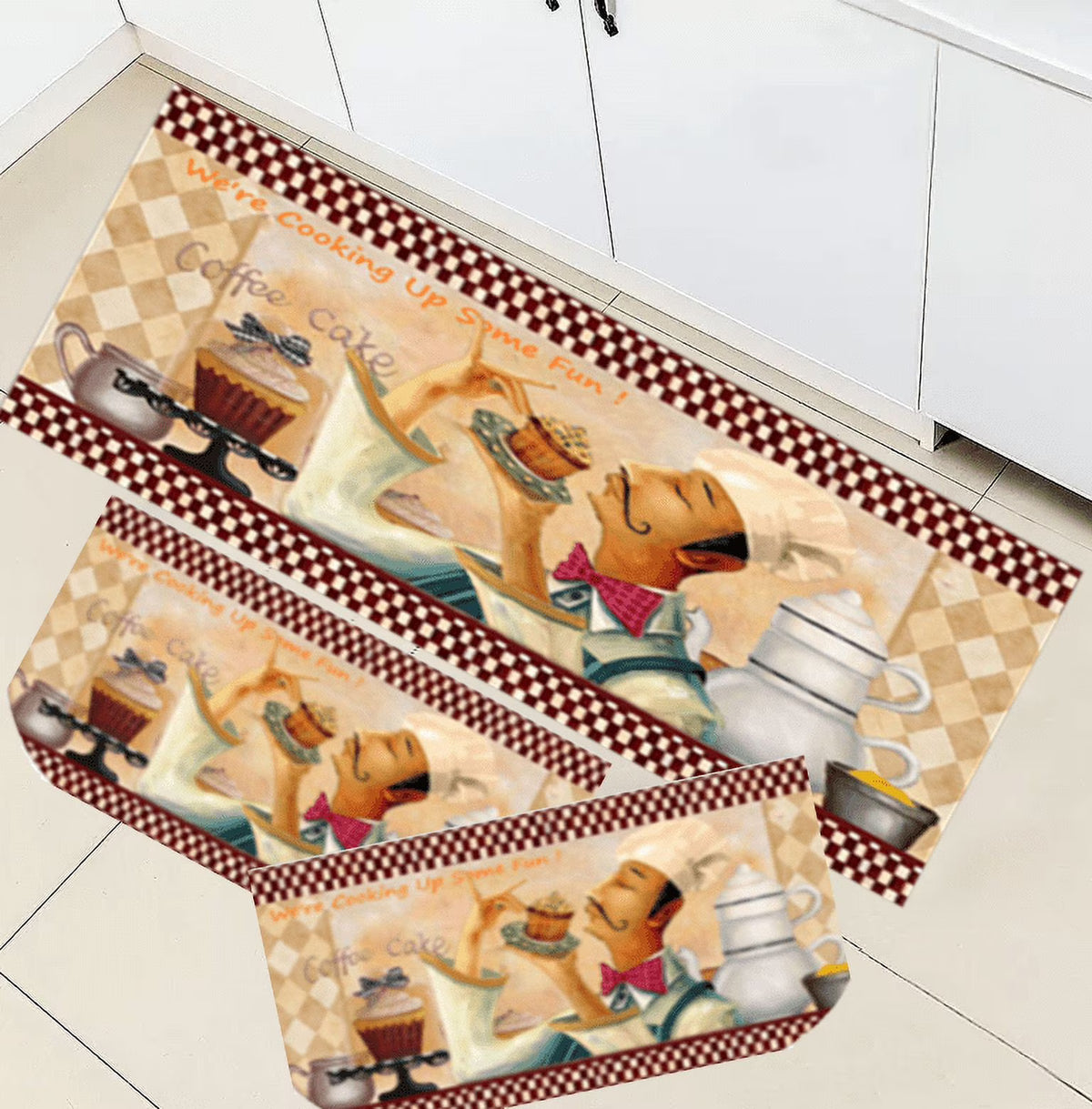 3 PC Multicolor Machine Washable Runner Rug Set Y57960