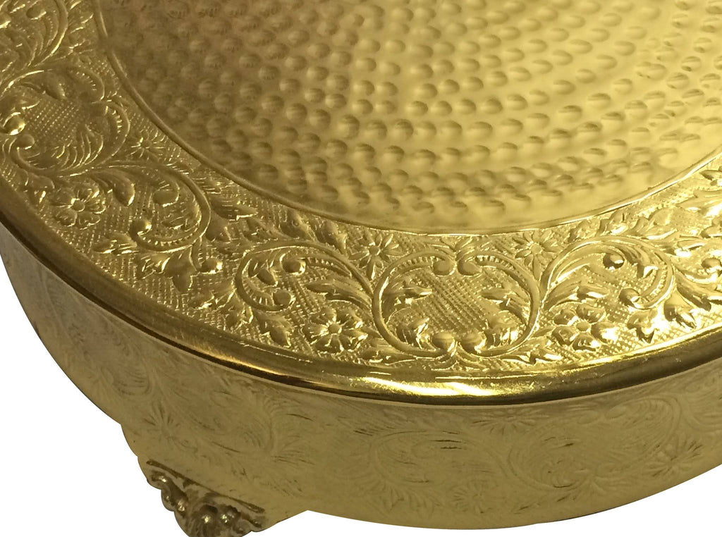Gold Wedding Cake Stand Round 20x22 Aluminum Metal L78958