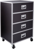 4 Drawer Black Metal Chest O557