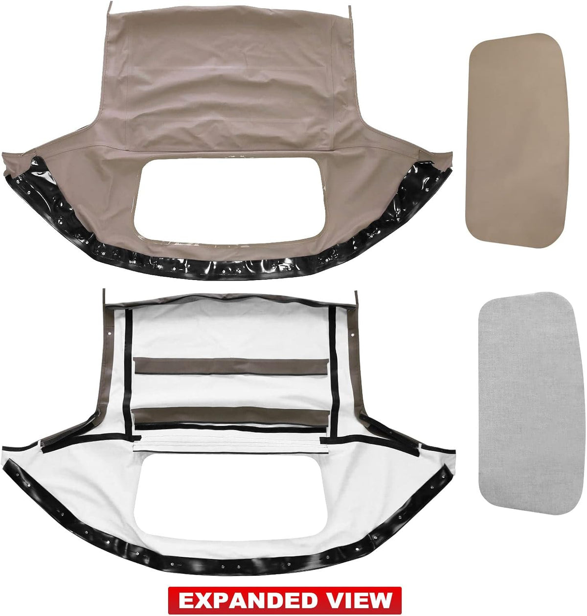 Tan Convertible Soft Top with Plastic Window R756