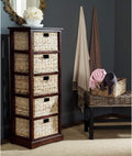 Black Wicker Basket Storage Tower I58287