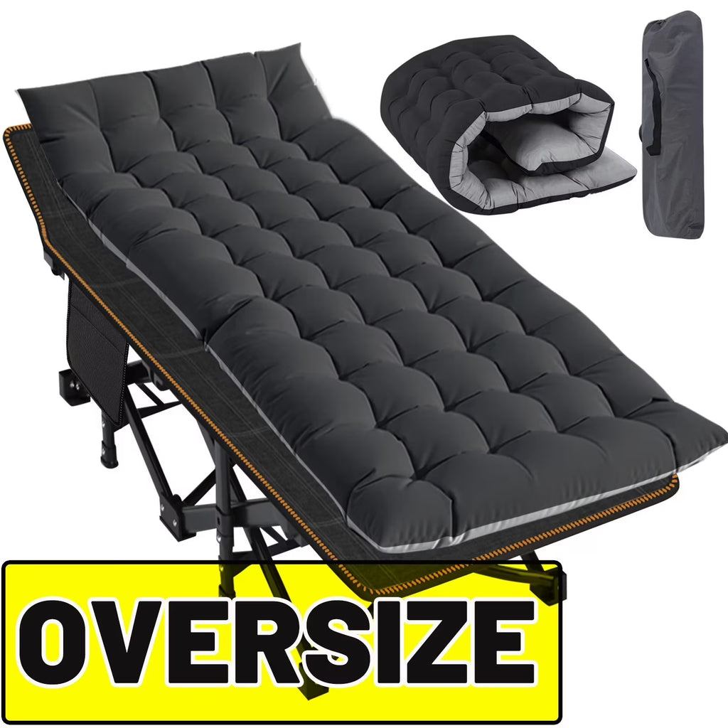 Oversized Portable Folding Camping Cot with Mattress and Carry Bag E84930
