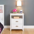 White 2 Drawer Accent Table A449