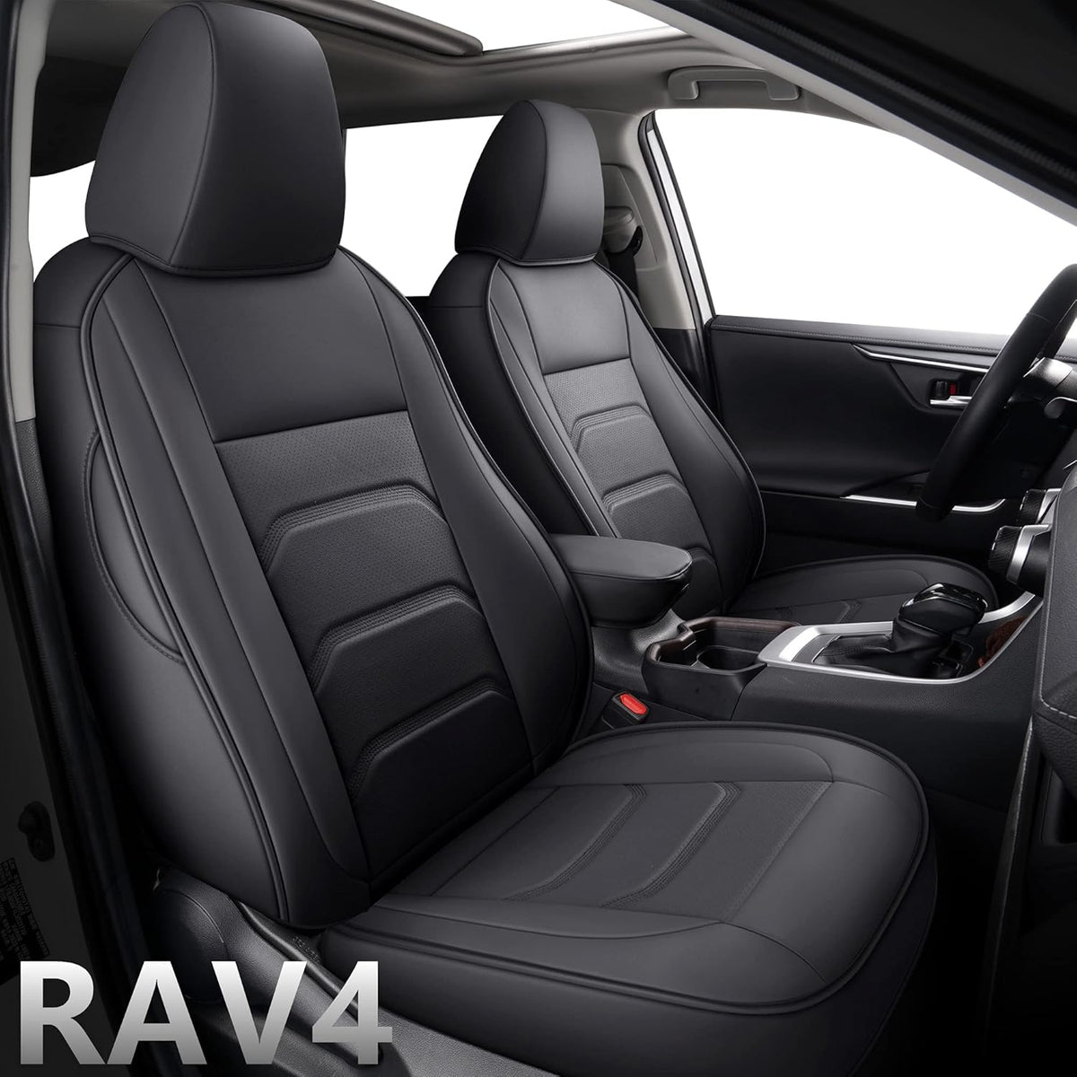 Faux Leather Custom Car Seat Covers Full Set for Toyota RAV4 Z2849