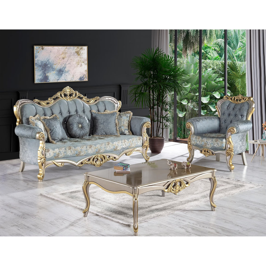 3 Pieces Living Room Set Sofa Chair Coffee Table K138116