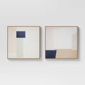 24x22 Geometric Abstract Framed Wall Canvas E388