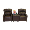 Pecan Brown Child Theater Seat Recliner Set P541980