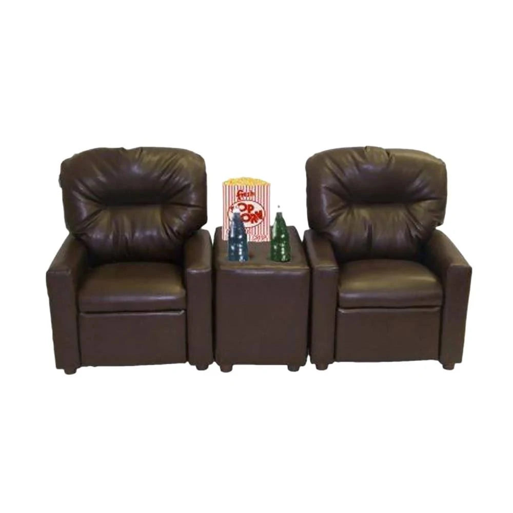 Pecan Brown Child Theater Seat Recliner Set P541980