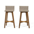 2pk Acacia Wood Wicker Patio Barstools Brown J35231