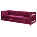Burgundy Sofa with 2 Pillows E6954