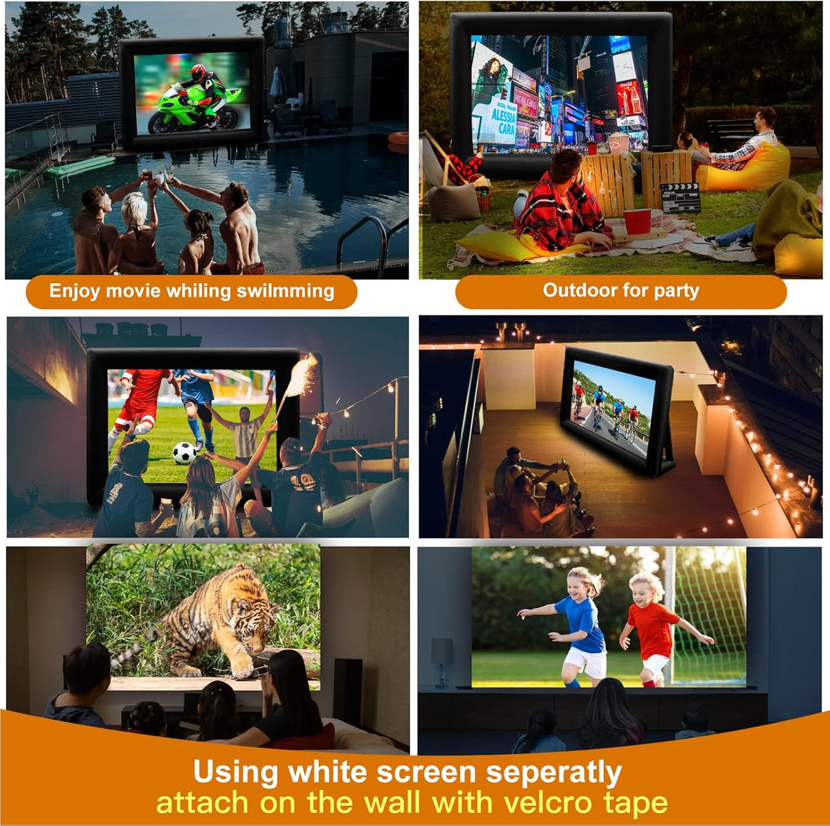 Inflatable Projector Screen with Air Blower and Carry Bag F5339