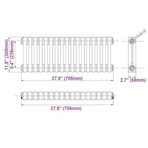 White Cast Iron Style Column Radiator J135345