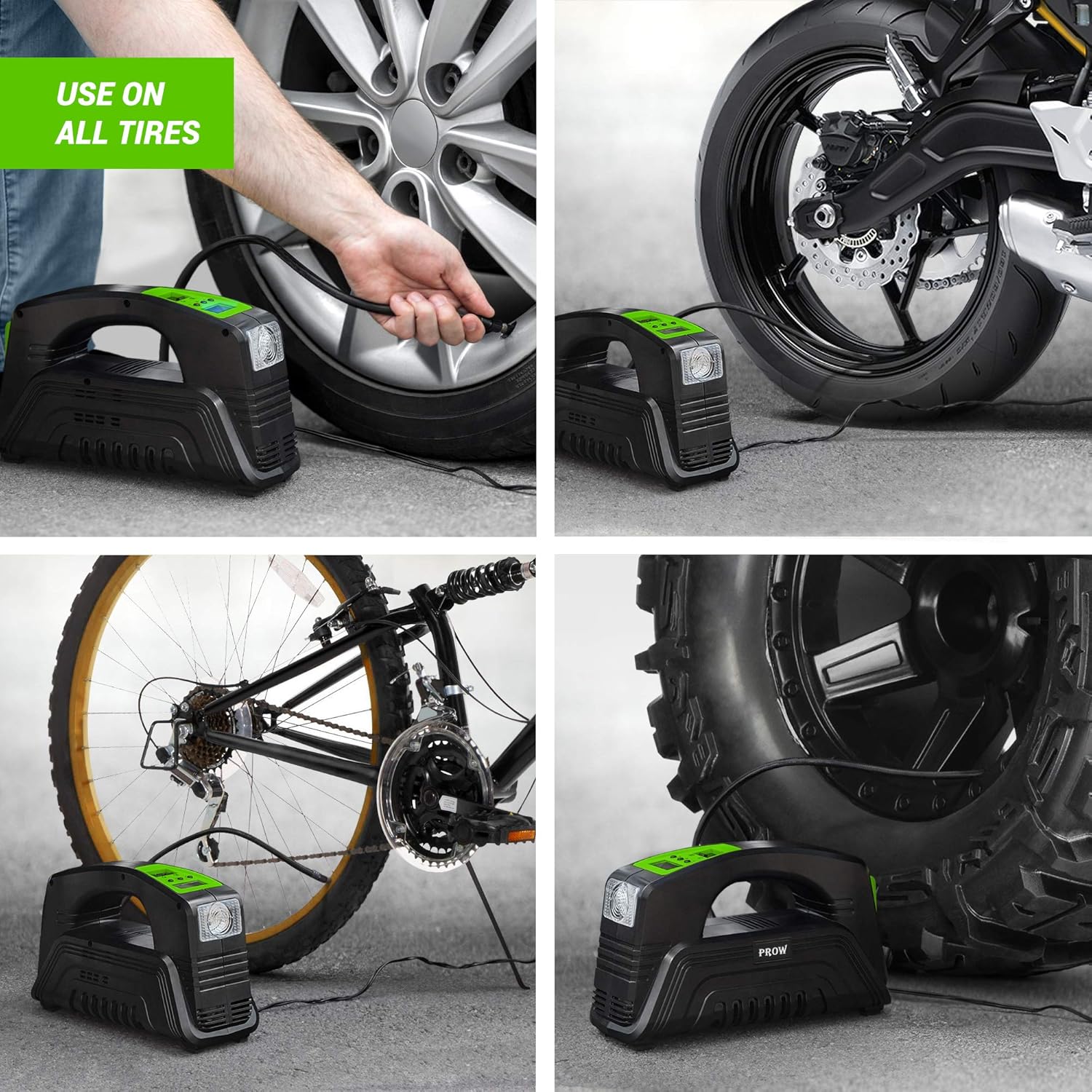 Electric Air Compressor Tire Inflator AC/DC Portable with Digital Pressure Gauge O628274