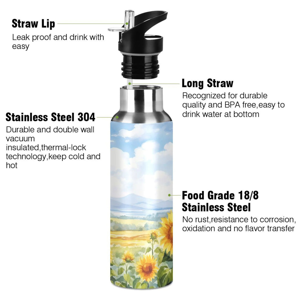 Stainless Steel Insulated Water Bottle with Straw Lid 20 oz C308432