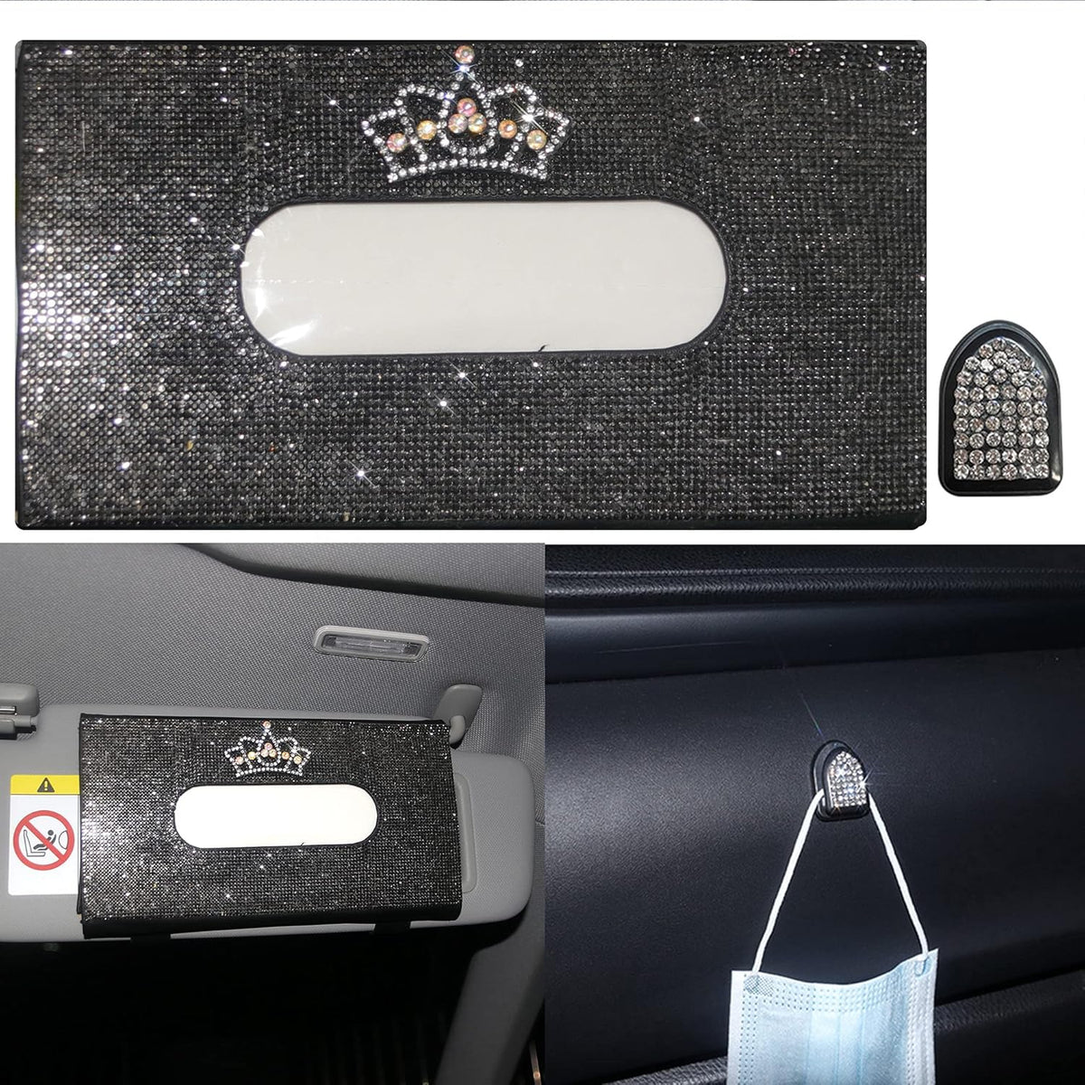 Red Queen Crown Tissue Box Holder for Sun Visor N120