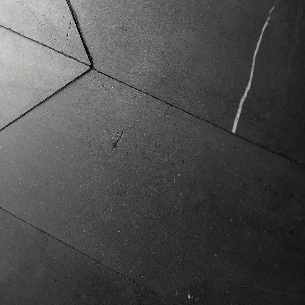 Nero Marquina 3x12 Chevron Honed Marble Tile L459