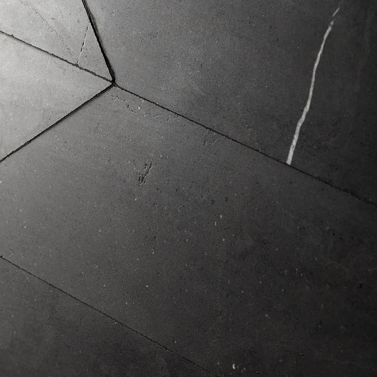 Nero Marquina 3x12 Chevron Honed Marble Tile L459