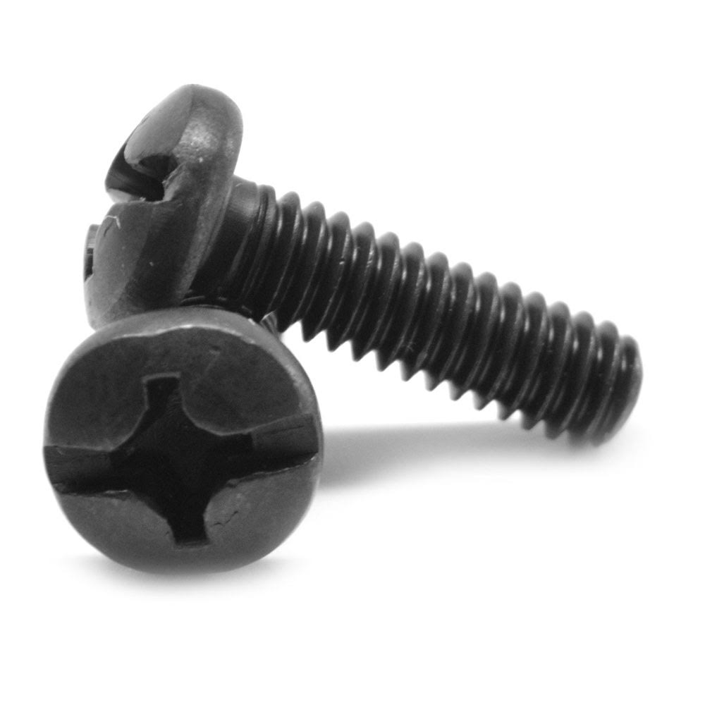 1/4-20 x 1/2 Coarse Thread Machine Screw Combo Pan Head Low Carbon Steel Black Oxide Q791