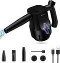 Mini Compressed Air Duster, 8000mAh Rechargeable Cordless Air Duster, 30000 RPM Electric Dust Blower with 3 Nozzle S6415
