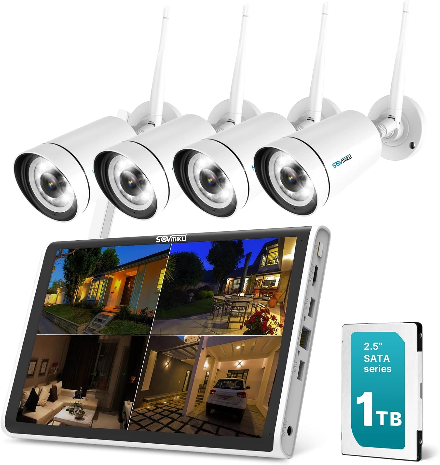 2K Wireless Security Camera System with 8Channel NVR and 1TB Hard Drive E690168