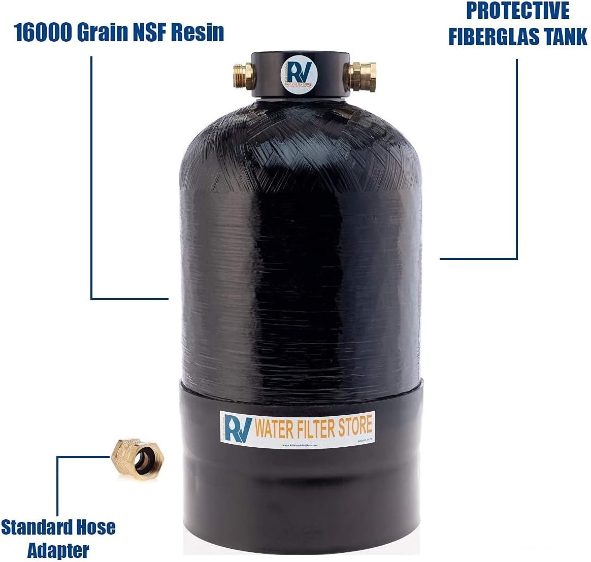 RV Water Softener Portable 16,000 Grain 3/4" Fittings P592626