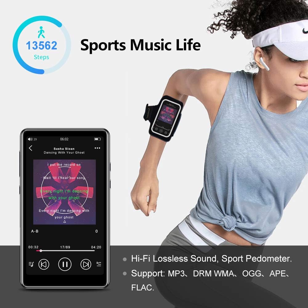 16GB Bluetooth MP3 Player with Touchscreen, FM Radio, Micro SD Slot, Headphones + Case, Pack of 2 J519