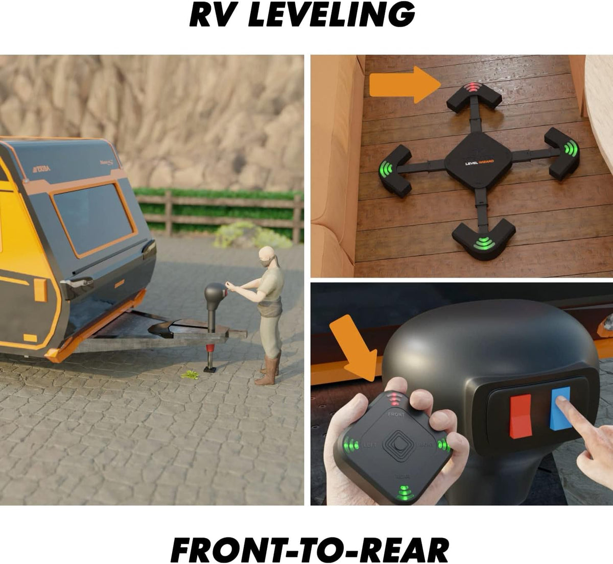 Wireless RV Leveling System with Extensible Legs T368582