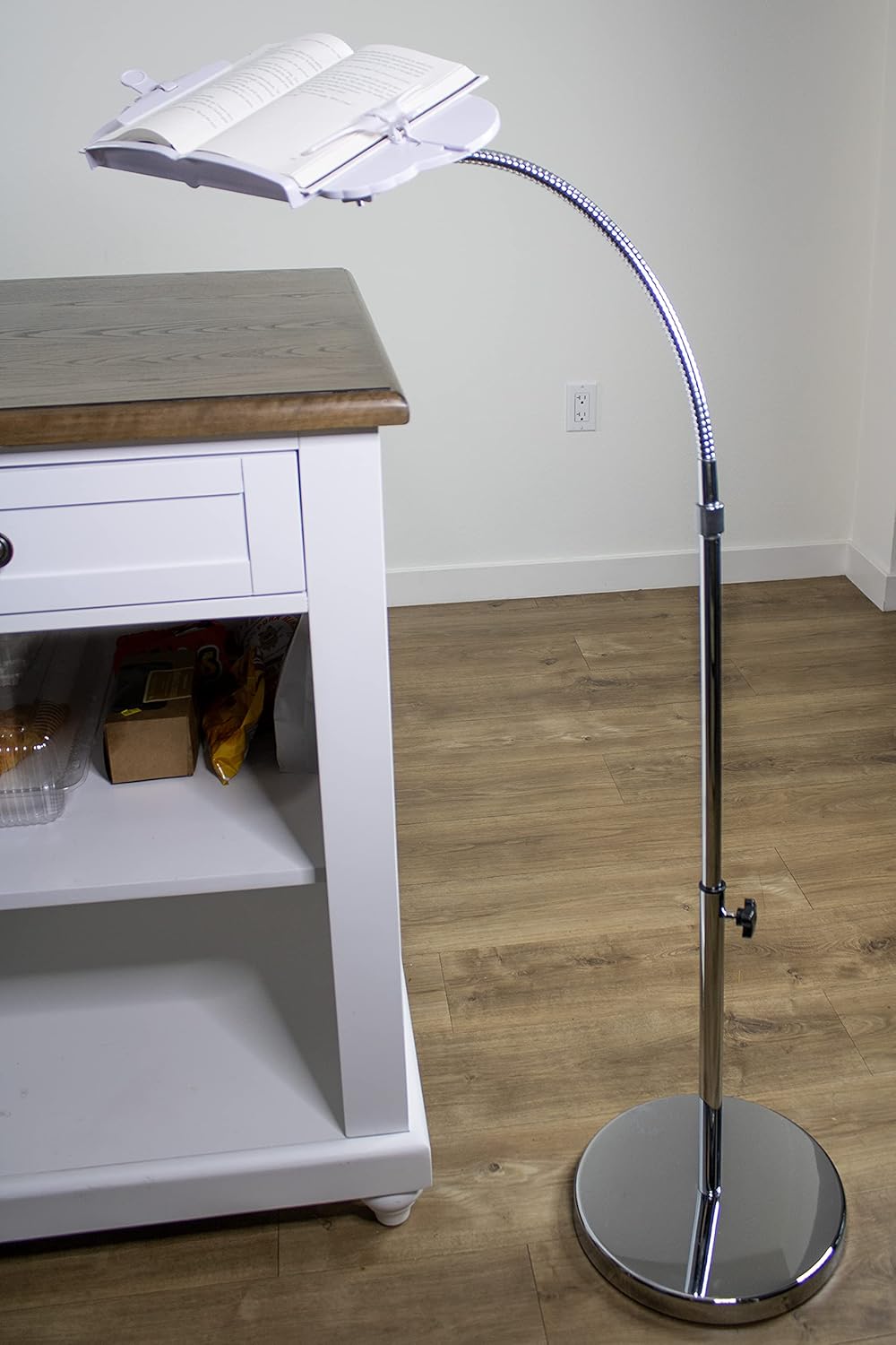 Adjustable Height Book Holder Floor Stand with Aluminum Base G76083