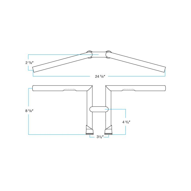 Black Electroplated 1 in. Slotted Handlebar T627744