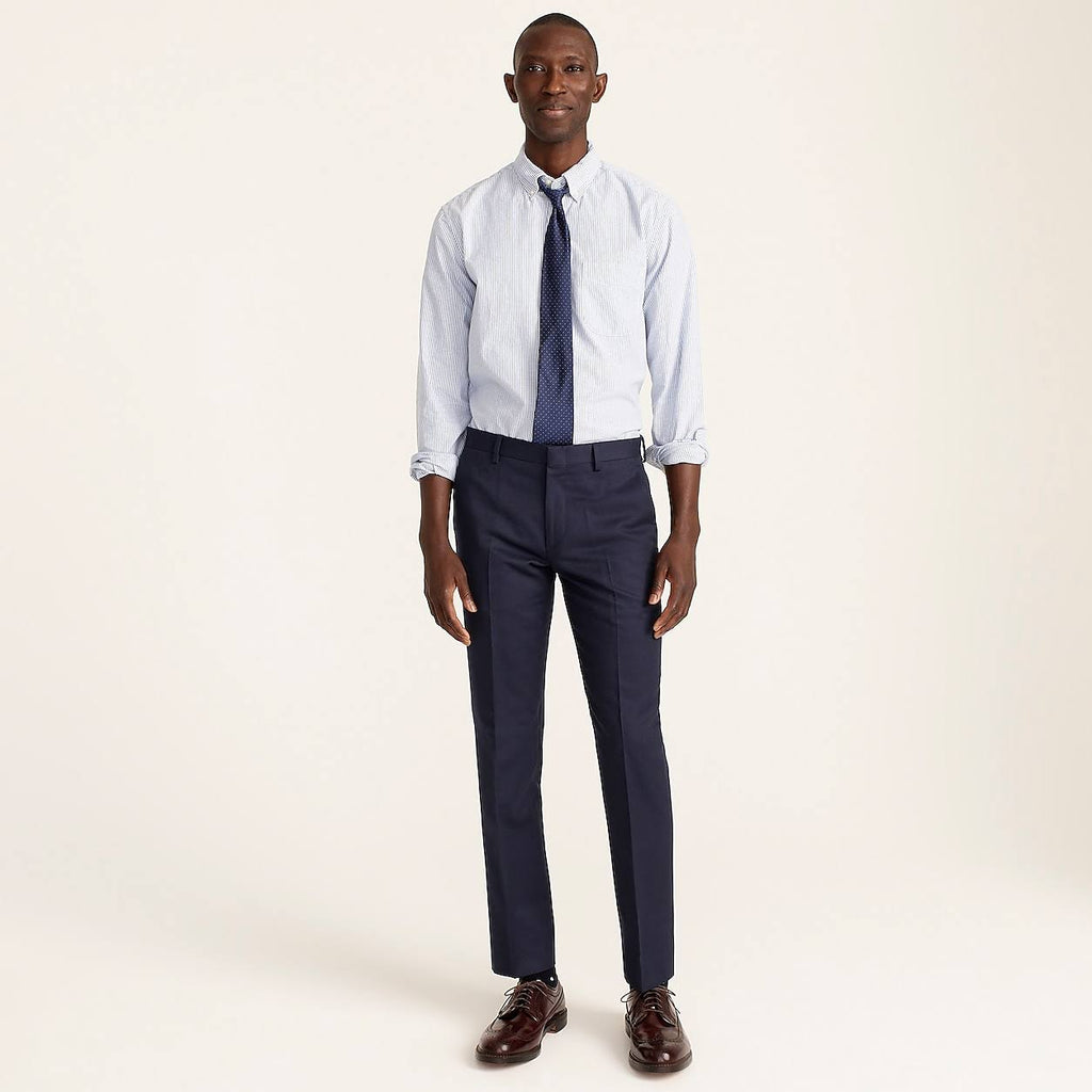 Slim-Fit Unstructured Suit Pant in Wool-Cotton Twill M3658