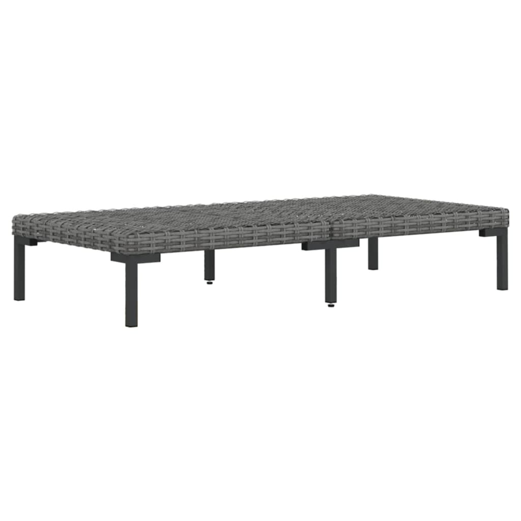 9 Piece Dark Gray Outdoor Sectional Sofa Set with Cushions Steel Frame O667